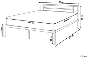 Manželská posteľ 140 cm Cush (čierna) (s roštom). Vlastná spoľahlivá doprava až k Vám domov. 1078519