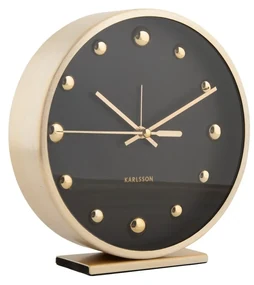 Karlsson 5970BK dizajnové stolné hodiny/budík čierna, pr. 16 cm
