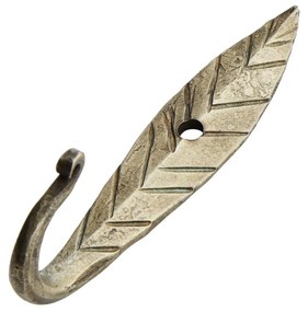 MADAM STOLTZ Ručne kovaný vešiačik Brass Leaf – menší