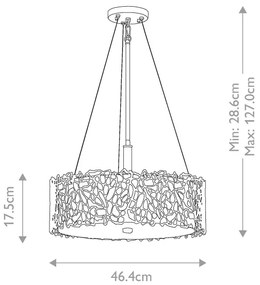 Kichler KL-SILVER-CORAL-P-A - Luster na tyči SILVER CORAL 3xE27/100W/230V chróm