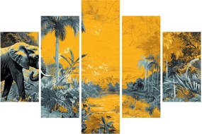 Obraz - Slon v prírode (150x105 cm)