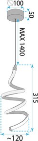Toolight Toolight, LED závesné stropné svietidlo, 12W, 3000K, LHJ096-1CP, ružové zlato, OSW-50041