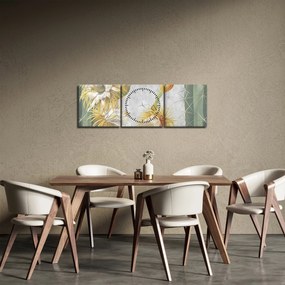 Obraz - Rozkvitnuté kaktusy (s hodinami) (90x30 cm)