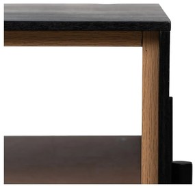 Konferenčný stolík v dekore jaseňa v čiernej a prírodnej farbe 60x124 cm Orleans – Ixia