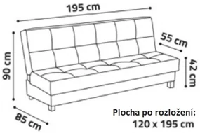 Rozkladacia pohovka Endono III, zelená