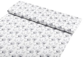 Biante Detské bavlnené posteľné obliečky do postieľky Sandra SA-264 Tmavo sivé poľné kvety Do postieľky 100x135 a 40x60 cm
