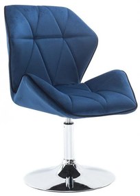 LuxuryForm DESIGN Stolička MILANO MAX VELUR na striebornom tanieri - modrá