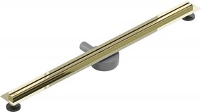 Mexen Flat nerezový sprchový žľab s rotačným 360° sifónom 100 cm, vzor SLIM, zlatá, 1541100