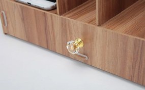 Drevený kancelársky organizér na dokumenty A4 so širokou zásuvkou svetlé drevo/dub DIY QS207