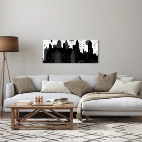 Obraz - Mesto s nápismi a vzormi (120x50 cm)