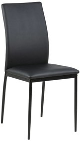 stolička FLOP čierna koženka - moderná do obývacej izby / jedálne / kuchyne / kancelárie