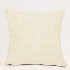 Biante Detská obliečka na vankúš Minky 3D bodky MKP-014 Krémová 30 x 50 cm