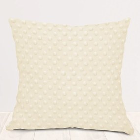 Biante Detská obliečka na vankúš Minky 3D bodky MKP-014 Krémová 50 x 70 cm
