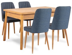 Jedálenský set Dobuse 3 (borovica atlantická + námornícka modrá) (pre 4 osoby). Vlastná spoľahlivá doprava až k Vám domov. 1093804