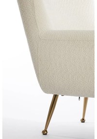 Krémové kreslo z textílie buklé Vinstra – Light &amp; Living