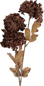 Dekorácia hnedá umelá kvetina hortenzie - 10*8*76 cm