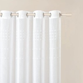 Kvalitná biela záclona  Marisa  so striebornými priechodkami 140 x 280 cm