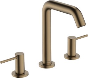 Hansgrohe Tecturis S, 3-otvorová umývadlová batéria 150 EcoSmart+ s odtokovou súpravou Push-Open, kartáčovaný bronz, HAN-73330140