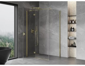 Mexen, Mexen Mist H T sklápací sprchový kút ľavý 110 x 85 cm, transparentný, zlatý - 8A5T-110-085-50-00-L