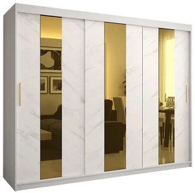 Skriňa Platinum Pole 250 biely mramor/biely
