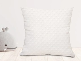 Biante Detská obliečka na vankúš Minky 3D bodky MKP-016 Krémovo biela 60 x 60 cm
