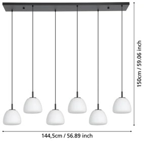 Eglo 390203 - Luster na lanku BALMES 6xE27/40W/230V