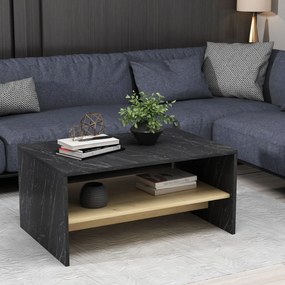 Konferenční stolek Apollon 90 cm mramor černý/dub safírový