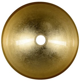 Sapho Sapho, MURANO BLACK-GOLD sklenené umývadlo 40x14cm, zlata/čierna, AL5318-77