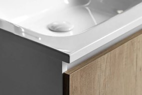 Sapho Sapho, LOREA skrinka 100x46x51,5cm (30+70cm), pravá, dub Alabama/biela matná, LE070-2231-R-02