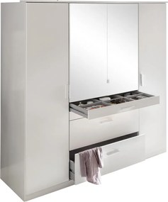 Šatníková skriňa Aachen, 180 cm, biela