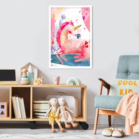 Obraz do detskej izby - Ružový jednorožec s hviezdičkami