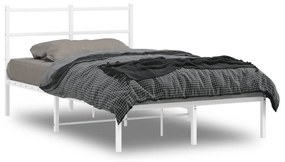 Kovový rám postele s čelom biely 120x200 cm 355412