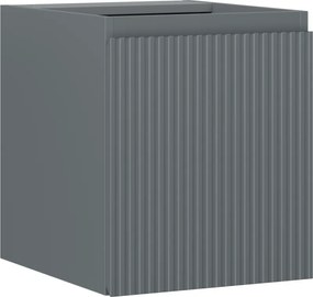 Mexen Rivel, kúpeľňová skrinka 40 cm, 1 dvierka, s drážkami, grafitová matná, 91A21-04047-1-BF66