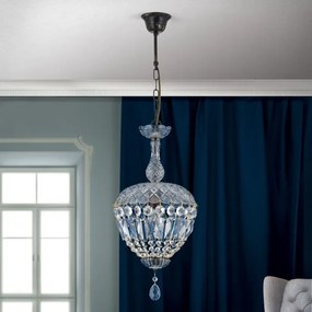 Orion HL 6-1498/1 - Krištáľový luster na reťazi ARILA 1xE27/60W/230V hnedá/patina