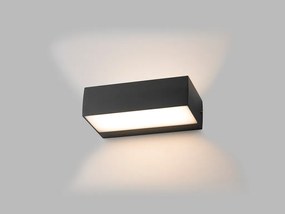 LED2 Vonkajšie nástenné LED osvetlenie KVADER, 2x4,5W, teplá biela, hranaté, antracitové, IP54