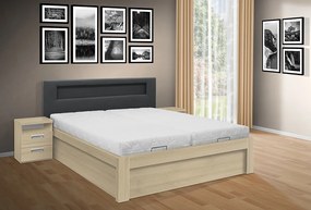 Moderná posteľ ŠÁRKA 200x180cm, LED osvetlenie, elektrické otváranie úložného priestoru farba lamina: biela 113