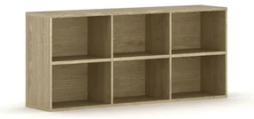 Knižnica INTEGRO policová vyššia, 835 x 1750 x 400 mm, 6 políc, dub prírodný