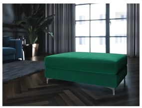 Tmavozelená zamatová podnožka Devichy Rothe