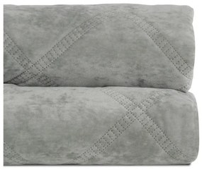 Sivozelený zamatový prešívaný pléd 180x260 cm – Ixia