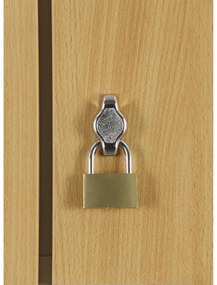 Šatníková skrinka S1 s úložnými boxmi, 2 boxy, 1850 x 300 x 500 mm, demont, otočný zámok, laminované dvere, breza