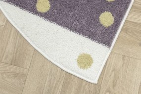 Koberec LIMA M044A krémový / fialový / zlatý polkruh