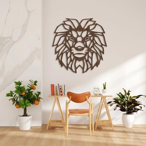 Obraz hlavy leva na stenu - Dub bronze