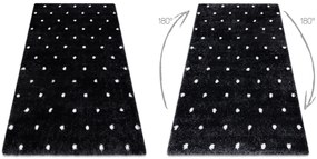 Koberec FLUFFY 2370 shaggy bodky antracit / biely