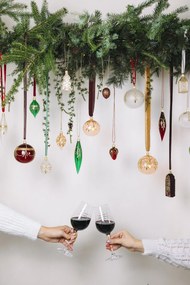 Bella Rose Sklenená vianočná špica na stromček Zelená Lesk