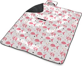 Sablio Plážová deka Ružové rybky a Slony: 200x140 cm
