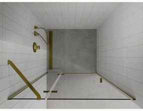 Mexen Roma, sprchové dvere do otvoru 120 x 190 cm, 6mm číre sklo, zlatý profil, 854-120-000-50-00