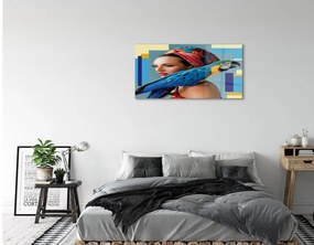 Obraz na akrylátovom skle Papagáj na ramene 100x50 cm