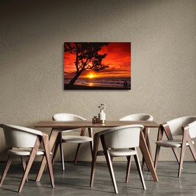 Sklenený obraz - Západ slnka (70x50 cm)