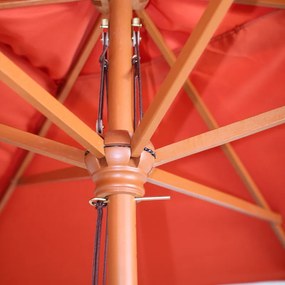 Slnečník Florida 2x3m - polyester/drevo 6kg - terakota