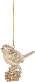 Christmas Ornament Bird 6 Cm Beige Plastic - 6.0 cm